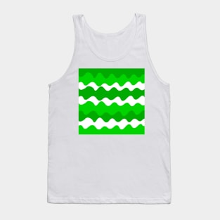 Green and white horizontal waves pattern Tank Top